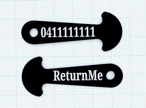 ReturnMe™ Acrylic  Shopping Trolley Key Tag